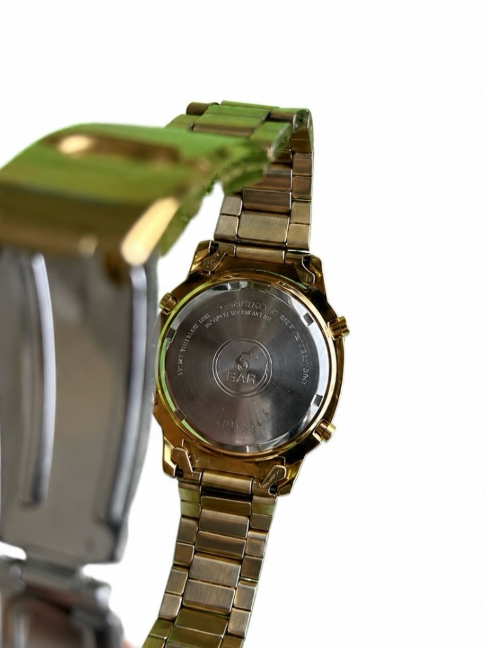 Vintage Seiko Chronograph Alarm 7T32 Gold Tone Watch | Rare 90s Seiko | $180 OBO - Picture 5 of 7